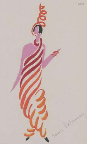 French Lithograph on Paper Signed Sonia Delaunay