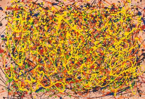 American Abstract Acrylic / Canvas Signed Pollock