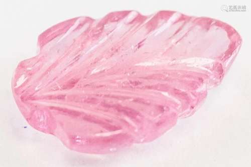 0.62ct Carved Leaf Pink Natural Sapphire IGL&I