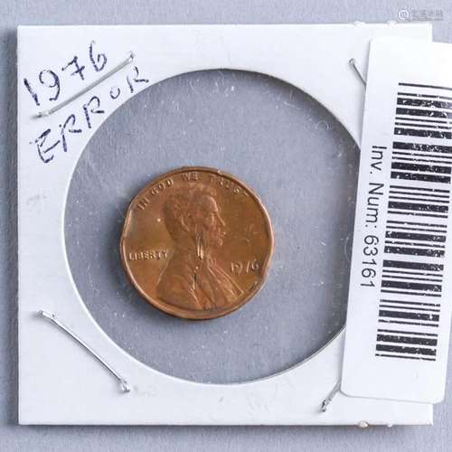 USA 1976 Error Lincoln Memorial Coin