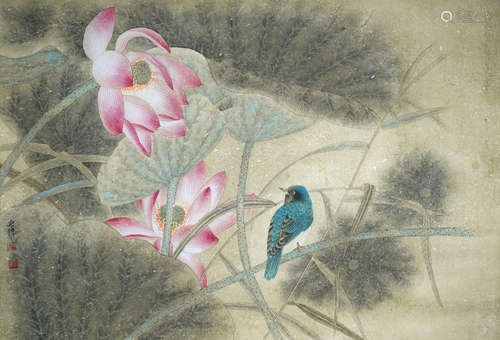 A Chinese Flowers Painting, JIANG HONGWEI Mark