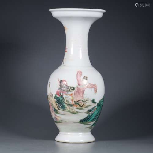 A YONGZHENG FAMILLE ROSE ELFS PAINTING VASE