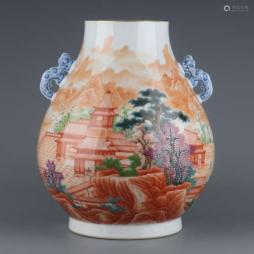 QIANLONG RED RUYI VASE