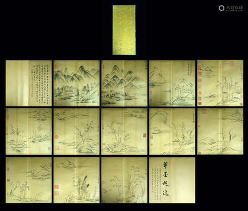 A SET OF ALBUM CHINESE LANDSCAPE PAINTING, NIZAN Mark