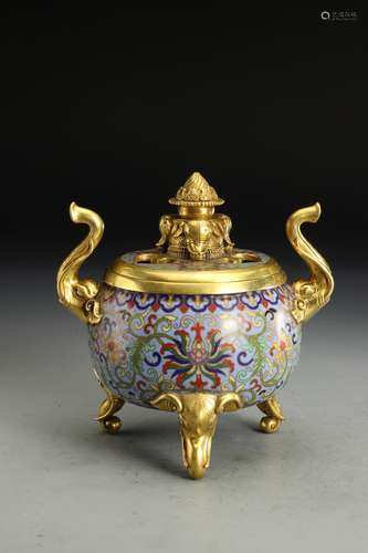 A   Qianlong enamel incense burner