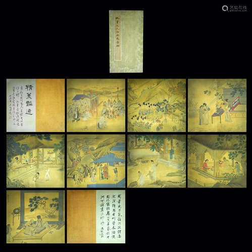 A SET OF ALBUM CHINESE LANDSCAPE PAINTING, QIUYING Mark