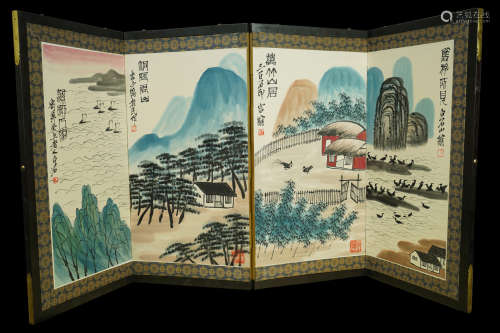 A Chinese Landscape painting, Qi Baishi Mark