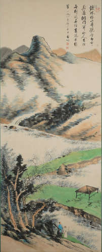 A Chinese Landscape painting, Qi Gong Mark
