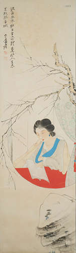 A CHINESE LADY PAINTING,ZHANG DAQIAN Mark