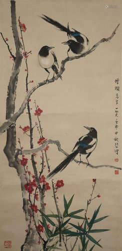 A CHINESE BIRD PAINTING,XV BEIHONG Mark