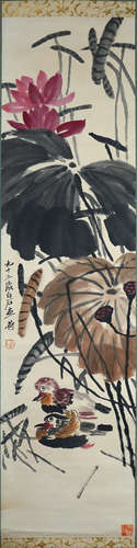 A CHINESE FLOWERS PAINTING, QI BAISHI Mark