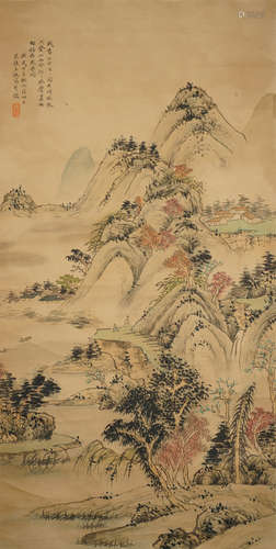 A CHINESE LANDSCAPE PAINTING, WANGFU Mark