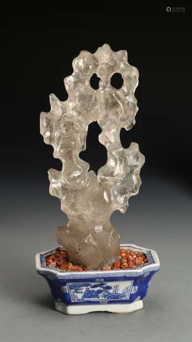 A  crystal imitation Taihu Lake stone ornaments