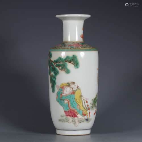 A  KANGXI WUCAI TODE ROULEAU VASE