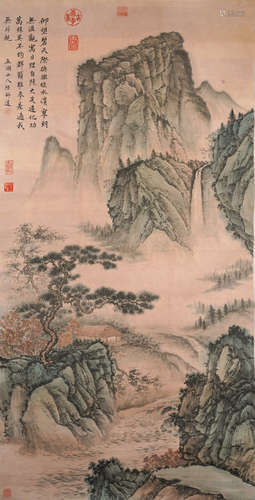 A CHINESE LANDSCAPE PAINTING ,QIUYING Mark