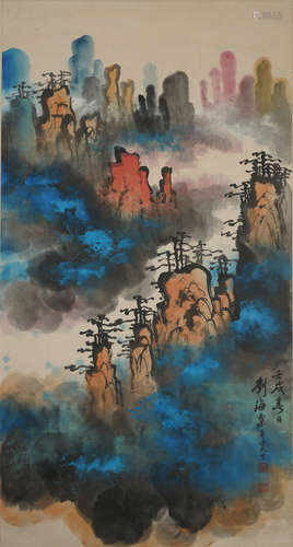 A CHINESE LANDSCAPE PAINTING ,LIHAISU Mark