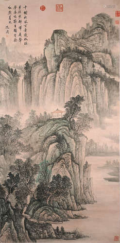 A CHINESE LANDSCAPE PAINTING ,SHENZHOU Mark