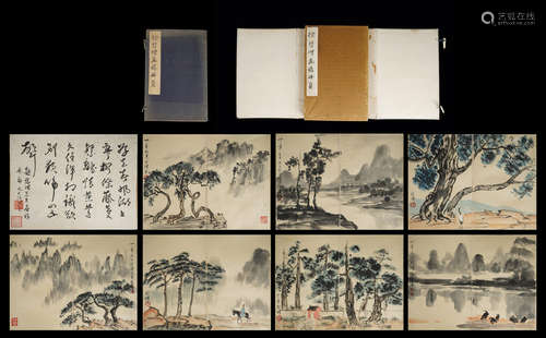 A ALBUM OF CHINESE LANDSCAPE PAINTING,XVBEIHONG Mark