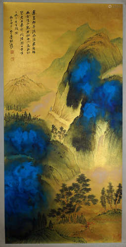 A CHINESE LANDSCAPE PAINTING ,ZHANGDAQIAN Mark