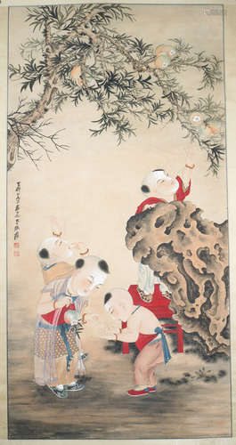 A CHINESE FIGURE PAINTING ,ZHANG DAQIAN Mark