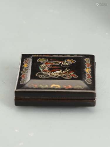 A REPUBLIC  BLACK LACQUERED INLAID MOTHER OF PEARL BOX