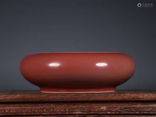 A  QIANLONG COPPER RED-GALZED BRUSH WASHER