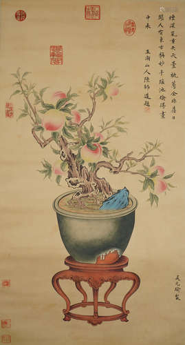 A CHINESE FLOWER PAINTING,WUYUANYU Mark