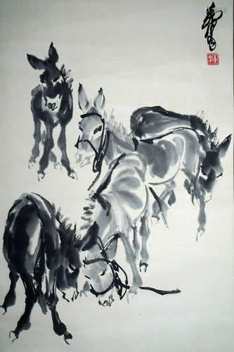 A CHINESE HORSE PAINTING,HUANGZHOU Mark