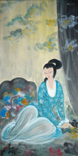 A CHINESE LADY PAINTING,LINFENGMIAN Mark