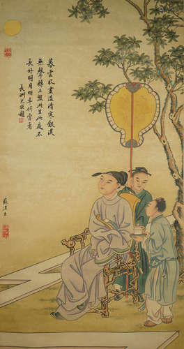 A CHINESE FIGURE PAINTING ,SUHANCHEN Mark