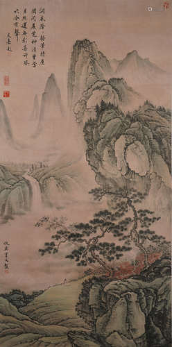 A CHINESE LANDSCAPE PAINTING ,QIUYING Mark