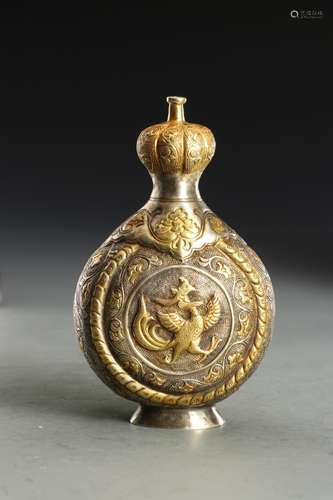 A BRONZE GLAZED BOTTLE