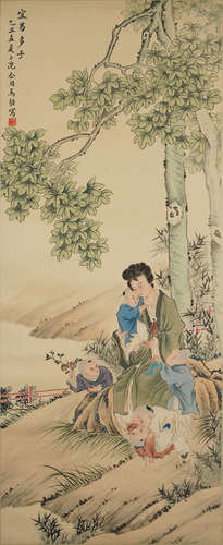 A CHINESE FIGURE PAINTING ,MADAI Mark