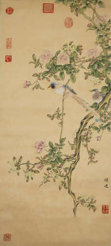 A CHINESE BIRD PAINTING ,HOUZAO Mark