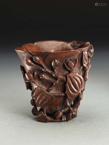 A CHENXIANG CARVING BLOSSOM CUP