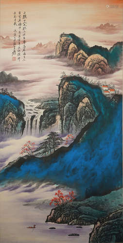 A CHINESE LANDSCAPE PAINTING ,ZHANGDAQIAN Mark