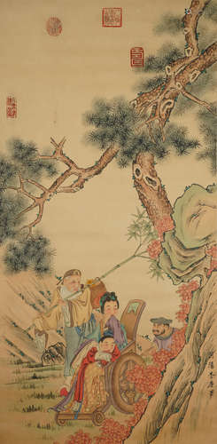 A CHINESE LADY PAINTING,LITANG Mark