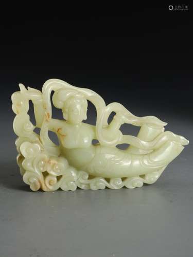 A  JADE LADY ORNAMENT