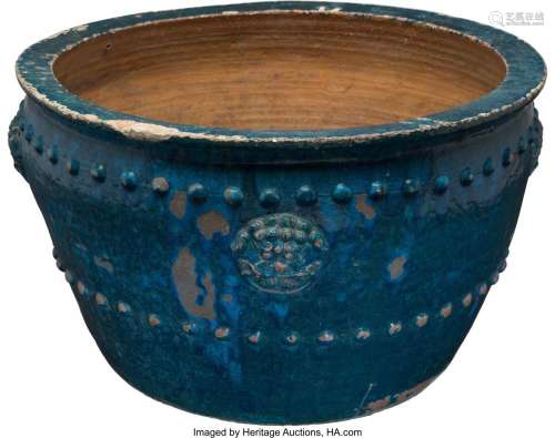 A Large Chinese Turquoise-Glazed Jardinière, Ming Dynasty 18...