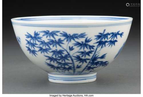 A Chinese Blue and White Three Friends of Winter Bowl Marks:...