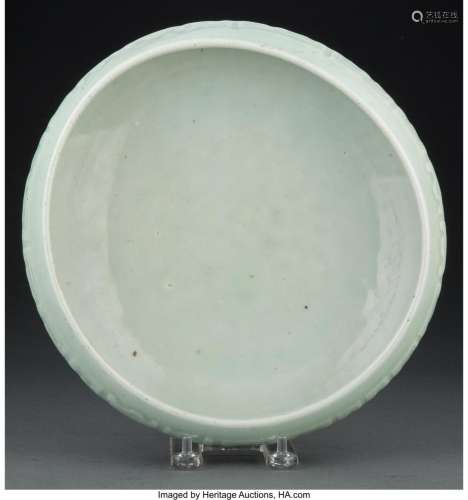 A Chinese Celadon Glazed Porcelain Washer, Qing Dynasty 3 x ...