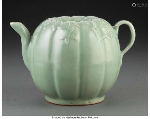 A Chinese Celadon Porcelain Teapot 6 x 8-3/4 x 6-1/2 inches ...