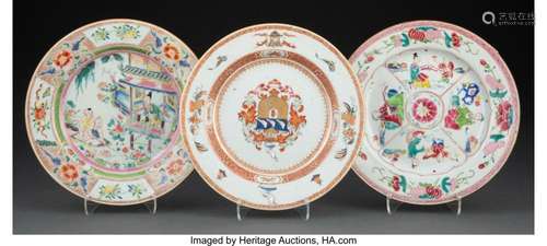 A Group of Three Chinese Export Porcelain Dishes, Qianlong p...