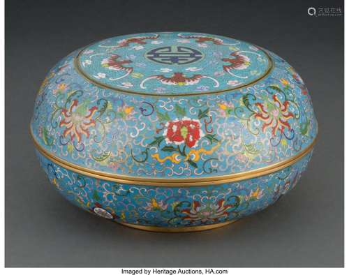 A Chinese Cloisonné Covered Box Marks: four-character Yongzh...