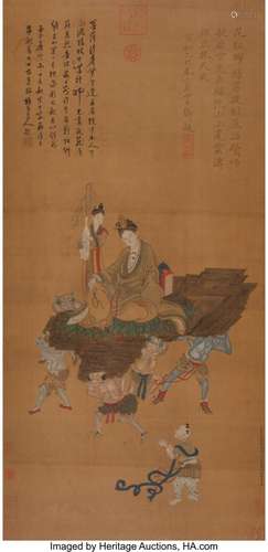 After Su Hanchen (Chinese, 1094-1172) Guanyin Ink and color ...