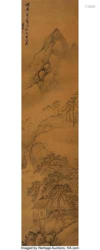 Attributed to Lan Ying (Chinese, 1585-1664) Landscape Ink on...