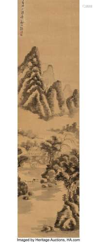 Zhang Wentao (Chinese, 1764-1814) Landscape Ink on silk 44 x...