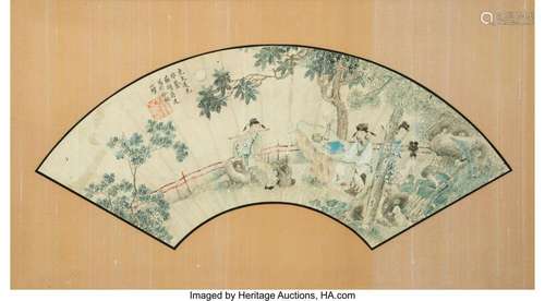 Jiang Lian (Chinese, 1818-1850) Musicians in Landscape, Qing...