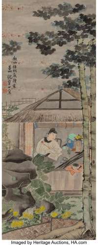 Ni Tian (Chinese, 1855-1919) Scholar and Pupil Ink and color...