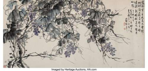 Chen Banting (Chinese, 1879-1970) Grapes Ink and color on pa...